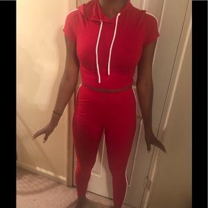 Matching Red Jumpsuit Set